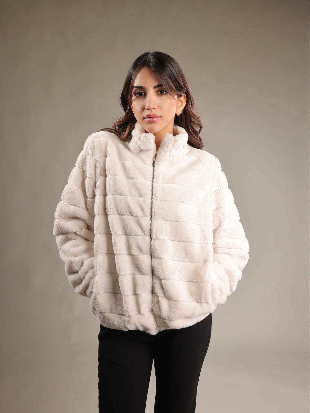 White faux fur