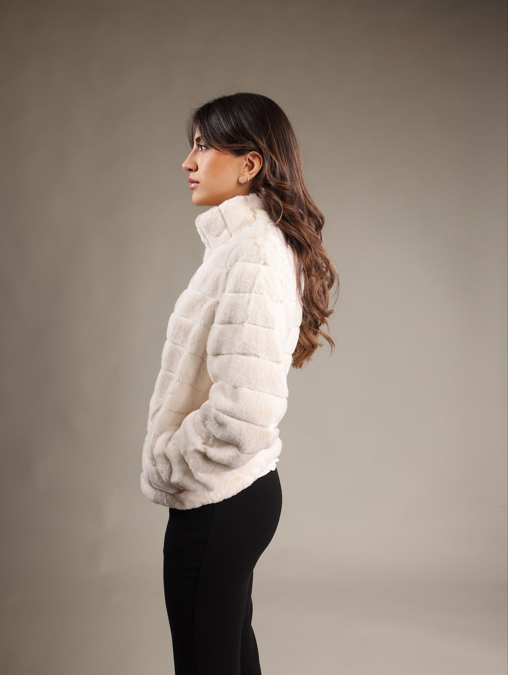 White faux fur